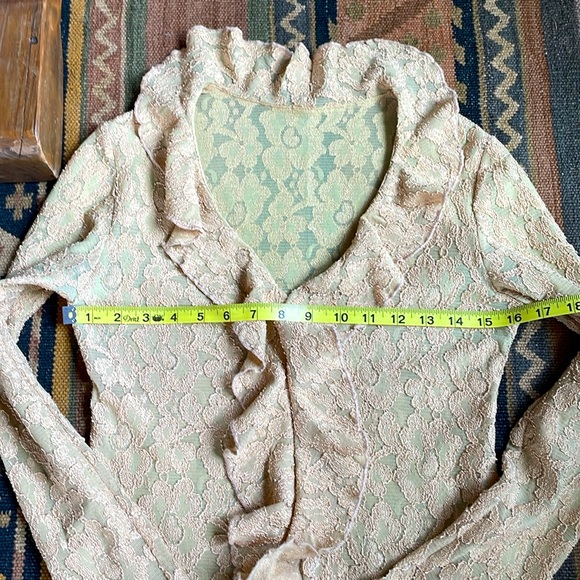 Surrealist Stretch Lace Ruffled Blouse - Picture 3 of 4